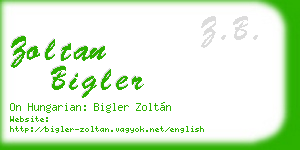 zoltan bigler business card
